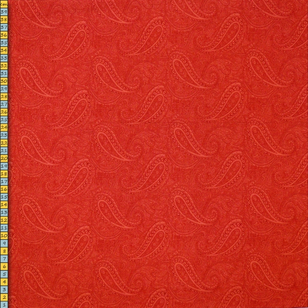 Baumwolle Webware Stoff ST10082unelastisch - pinkrot mit zartem Paisley-Muster